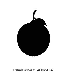 Ambarella Silhouette Vector Art, Black and White Ambarella Fruit Design