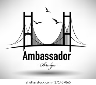  Ambassador Bridge Typographic Design