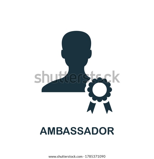Ambassador icon. Creative element sign from\
community management collection. Monochrome Ambassador icon for\
templates, infographics and\
more.