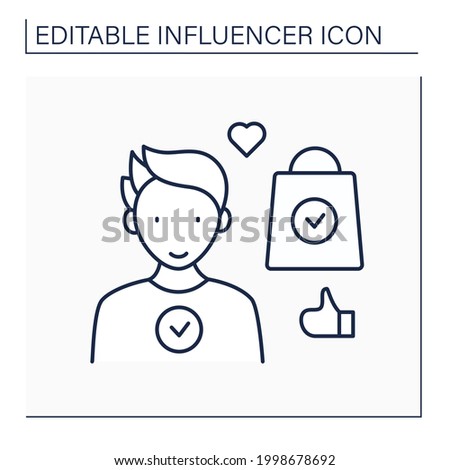 Ambassador line icon. Official representative of brand interests among target audience.Well-known, popular and authoritative person.Blogging concept. Isolated vector illustration. Editable stroke