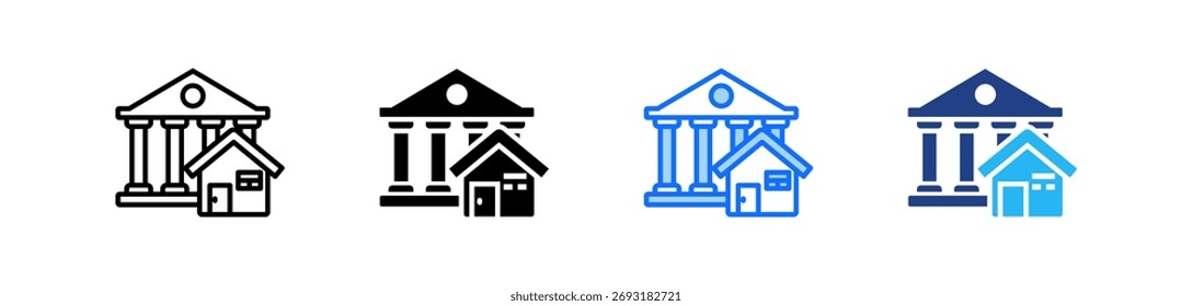 Ambassador Residence Icon Set Multiple Style Collection