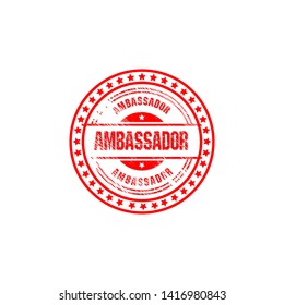 Ambassador round stamp. discount label,stamp,seal. 