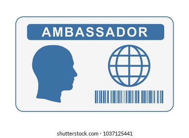 Ambassador of the world. White background.

