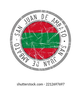 Ambato city, Ecuador vector rubber stamp over white background