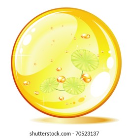 Amber ball and plant