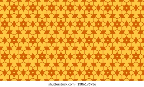 Amber Color Stars Pattern Vector Image