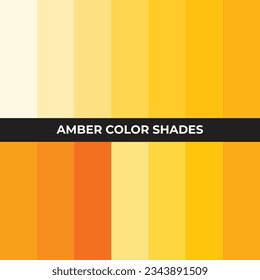 Amber colour shades, Amber colour palette, Yellow Shades