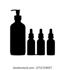Amber dropper silhouette icon vector illustration on white background