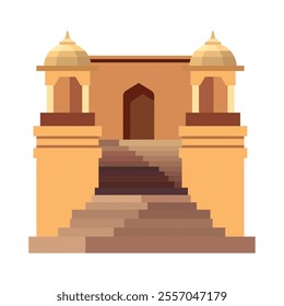 amber fort palace stairs isolated design