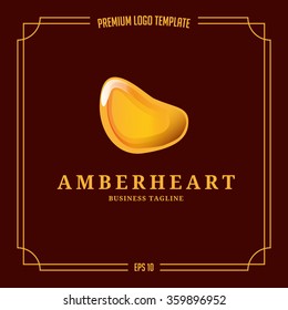 Amber heart logo template
