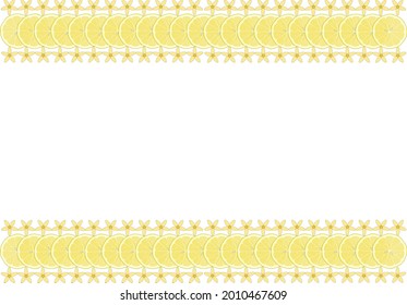 Amber lemon slices and blossoms  border frame  