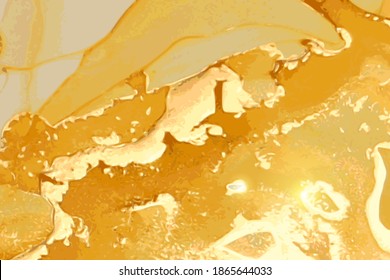 Die Struktur aus orangefarbenem Marmor. Alkoholfarbe Technik abstrakte Vektorhintergrund. Moderne luxuriöse Farbe in natürlichen Farben. Vorlage für Banner, Plakatdesign. Flüssigkunstmalerei