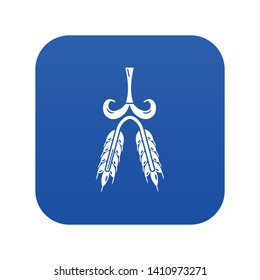 Amber wheat icon blue vector isolated on white background