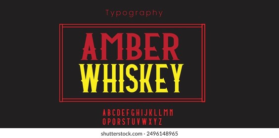 Amber whiskey Vector typographic design. Vector typeset