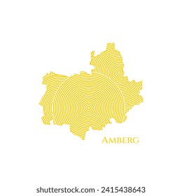 Amberg Map - World Map International vector template. German region silhouette vector illustration