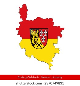 Amberg-Sulzbach Flag - Bavaria, Germany (EPS)