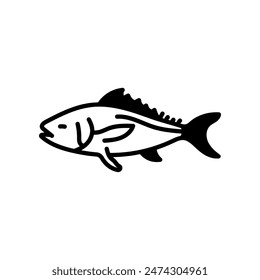 Amberjack Glyph Icon, Vector illustration