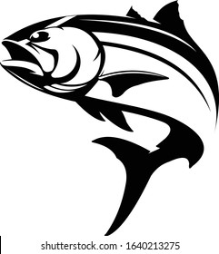 Amberjack Logo. Great Amberjack Fishing Template, 