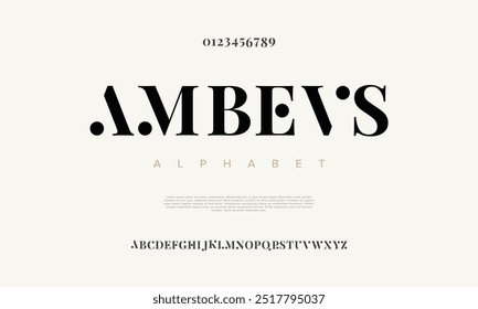 Ambevs Mínimo fontes modernas alfabeto. Tipografia minimalista urbana digital fashion futura fonte logotipo criativo.