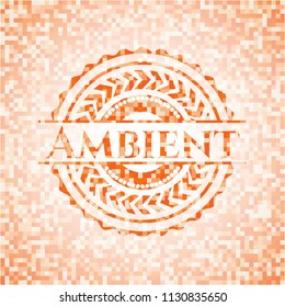Ambient abstract orange mosaic emblem