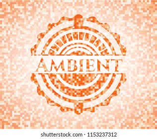 Ambient abstract orange mosaic emblem