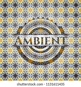 Ambient arabic style emblem. Arabesque decoration.