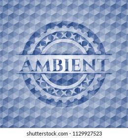 Ambient blue emblem with geometric pattern.
