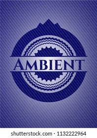 Ambient emblem with denim high quality background