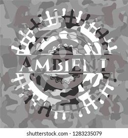 Ambient grey camouflaged emblem
