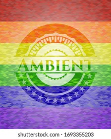 Ambient lgbt colors emblem. Vector Illustration. Mosaic.