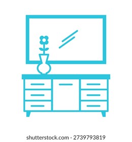 Ambient, Mirror and Drawer icon, Isolated on white background
