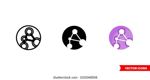 Ambient music genre icon of 3 types: color, black and white, outline. Isolated vector sign symbol.