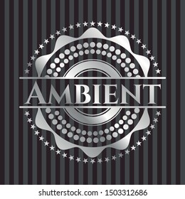 Ambient silver badge. Vector Illustration. Mosaic.