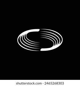 Ambigram letter C and S shaped into vortex radial