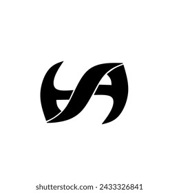 Ambigram logo combining letters N+S, simple modern logo