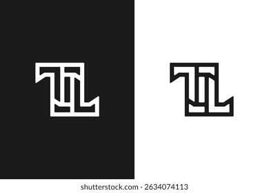Un logotipo de estilo ambigram con una combinación de las letras T y L.