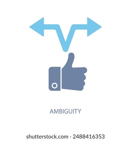icono de línea de concepto de ambigüedad. Ilustración de elemento simple. concepto de ambigüedad diseño de símbolo de esquema.