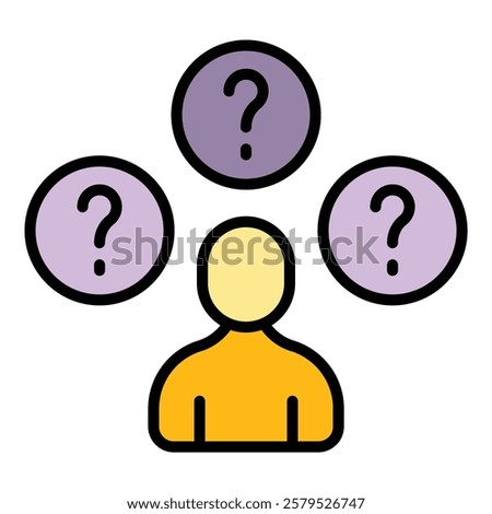 Ambiguity icon outline vector. Vuca uncertainty. World data color flat