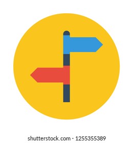 Ambiguity signpost flat icon. You can be used signpost icon for several purposes like: websites, print templates, presentation templates, promotional materials, web and mobile phone apps.