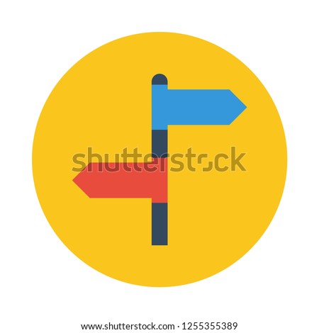 Ambiguity signpost flat icon. You can be used signpost icon for several purposes like: websites, print templates, presentation templates, promotional materials, web and mobile phone apps.