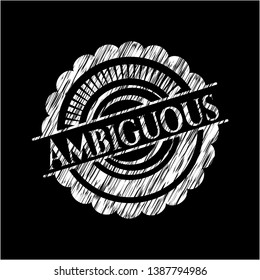 Ambiguous chalk emblem written on a blackboard. Vector Illustration. Detailed.