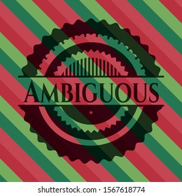 Ambiguous christmas style badge. Vector Illustration. Detailed.