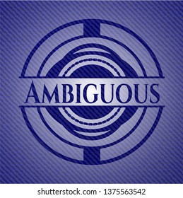 Ambiguous emblem with jean texture