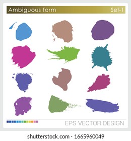 Forma ambigua,Grunge formas Ilustración vectorial.