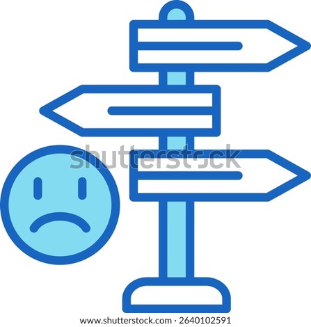 Ambiguous Icon Blue Vector Illustration