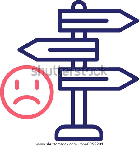 Ambiguous Icon Color Vector Illustration