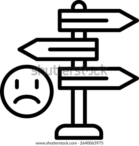 Ambiguous Icon Line Vector Illustration
