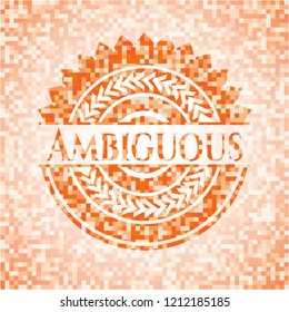 Ambiguous orange mosaic emblem