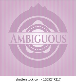 Ambiguous retro style pink emblem