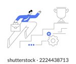 Ambition abstract concept vector illustration. Business ambition, determination, setting big goal, making fast career, self-confident, getting what you want, desire for success abstract metaphor.